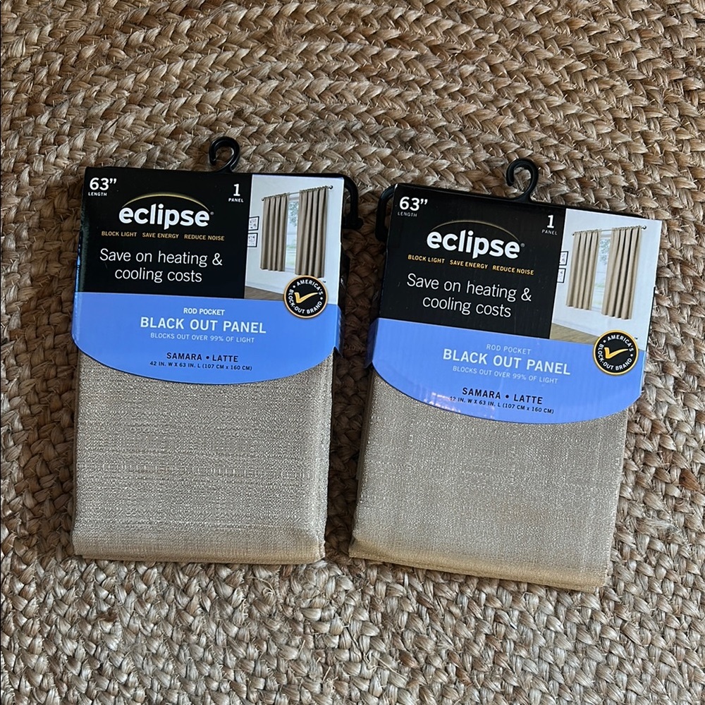 63 inch Eclipse Samara Latte Blackout Curtains